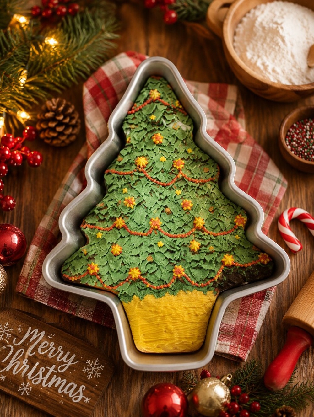 1976 Wilton Treeliteful Christmas Tree Cake Pan Vintage Holiday Bakeware VTG